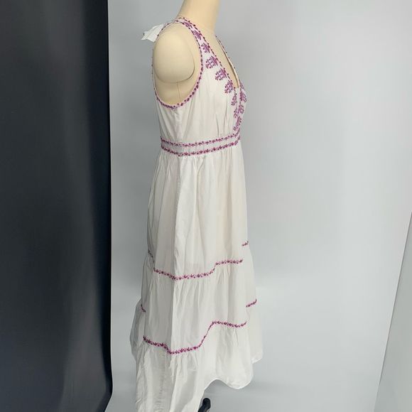 AKEMI KIN ANTHROPOLOGIE white cotton boho dress sz 10 or m - Picture 3 of 7